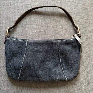 Y2K Denim Shoulder Bag with Brown Strap